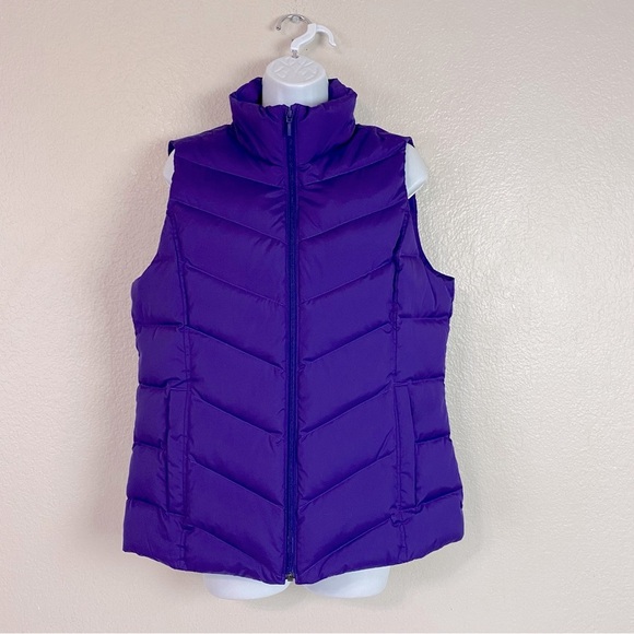 Lands’ End Purple Down Zip Up Puffer Vest Size M - Picture 2 of 7